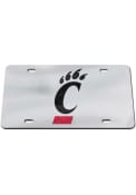 Grey Cincinnati Bearcats Glitter Logo License Plate