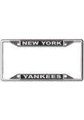 New York Yankees Black and Silver Metallic Inlaid License Frame