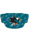 San Jose Sharks Repeat Logo Fan Mask - Teal
