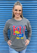 Kansas Jayhawks Rally Vault Logo Fashion T Shirt - Grey