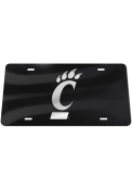 Black Cincinnati Bearcats Silver Team Logo Black License Plate
