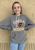Central Michigan Chippewas Rally Number One Graphic Distressed Fashion Hood - Grey
