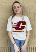 Central Michigan Chippewas Rally Primary Team logo Distressed Fashion T Shirt - Oatmeal