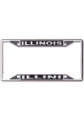 Illinois Fighting Illini Black and Silver License Frame