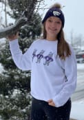 K-State Wildcats Womens Crew Love Crew Sweatshirt - White
