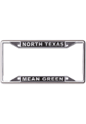North Texas Mean Green Metallic Black and Silver License Frame