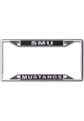 SMU Mustangs Metallic Black and Silver License Frame