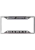 Saint Josephs Hawks Metallic Black and Silver License Frame