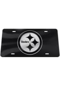 Pittsburgh Steelers Silver on Black Car Accessory License Plate