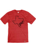 Texas Heather Red State Shape Y'all Short Sleeve T-Shirt