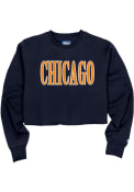 Chicago Womens Wordmark Crew Sweatshirt - Navy Blue