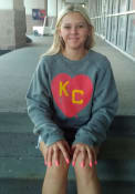 Kansas City Monarchs Rally KC Heart Crew Sweatshirt - Grey