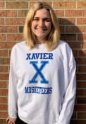 Xavier Musketeers Womens School Spirit Crew Sweatshirt - White