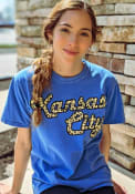 Kansas City Womens Rally Cheetah T-Shirt - Blue