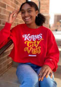 Kansas City Women's Red Vibes Long Sleeve Cropped Crew Sweatshirt