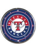 Texas Rangers Chrome Wall Clock