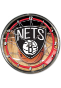 Brooklyn Nets Chrome Wall Clock