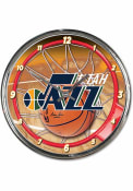 Utah Jazz Chrome Wall Clock