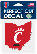 Cincinnati Bearcats 4x4 State Shape Auto Decal - Red