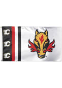 Calgary Flames 3x5 White Silk Screen Grommet Flag