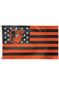 Baltimore Orioles 3x5 Star Stripes Black Silk Screen Grommet Flag