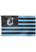 Minnesota United FC 3x5 Star Stripes Grey Silk Screen Grommet Flag