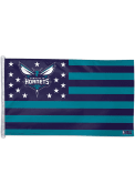 Charlotte Hornets 3x5 Star Stripes Teal Silk Screen Grommet Flag