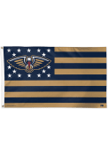 New Orleans Pelicans 3x5 Star Stripes Navy Blue Silk Screen Grommet Flag