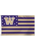 Washington Huskies 3x5 Star Stripes Purple Silk Screen Grommet Flag