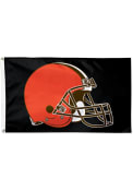 Cleveland Browns 3x5 Black Black Silk Screen Grommet Flag