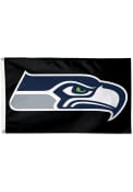 Seattle Seahawks 3x5 Black Black Silk Screen Grommet Flag