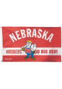 Nebraska Cornhuskers 3x5 Red Silk Screen Grommet Flag