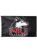 Northern Illinois Huskies 3x5 Black Silk Screen Grommet Flag