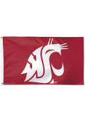 Washington State Cougars 3x5 Red Silk Screen Grommet Flag