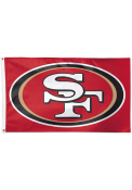 San Francisco 49ers 3x5 Red Silk Screen Grommet Flag