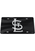 St Louis Cardinals Silver Logo Black Background Car Accessory License Plate