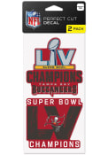 Tampa Bay Buccaneers Super Bowl LV Champions 2 Pack Auto Decal - Red