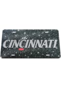 Black Cincinnati Bearcats Glitter License Plate