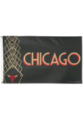 Chicago Bulls City Edition 3x5 Black Silk Screen Grommet Flag