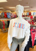 St Louis Womens Multi Wordmark Crew Sweatshirt - White
