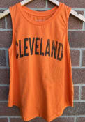 Cleveland Womens Lennon Wordmark Tank Top - Orange
