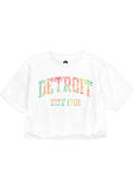 Detroit Womens Rally Arch Tie-Dye Infill T-Shirt - White