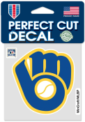 Milwaukee Brewers 4x4 inch Cooperstown Auto Decal - Blue
