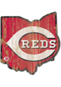Cincinnati Reds state shape Sign
