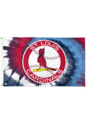 St Louis Cardinals Tie Dye 3x5 ft Red Silk Screen Grommet Flag