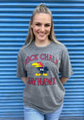Kansas Jayhawks Rally Rock Chalk Number One Fashion T Shirt - Grey