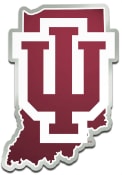 Indiana Hoosiers Acrylic Metallic Team State Shaped Car Emblem - Red