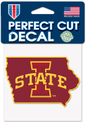 Iowa State Cyclones 4x4 State Shape Auto Decal - Red