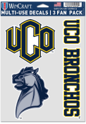 Central Oklahoma Bronchos Triple Pack Auto Decal - Navy Blue