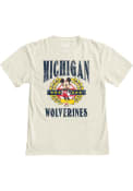 Michigan Wolverines Womens Olive Mickey T-Shirt - Ivory